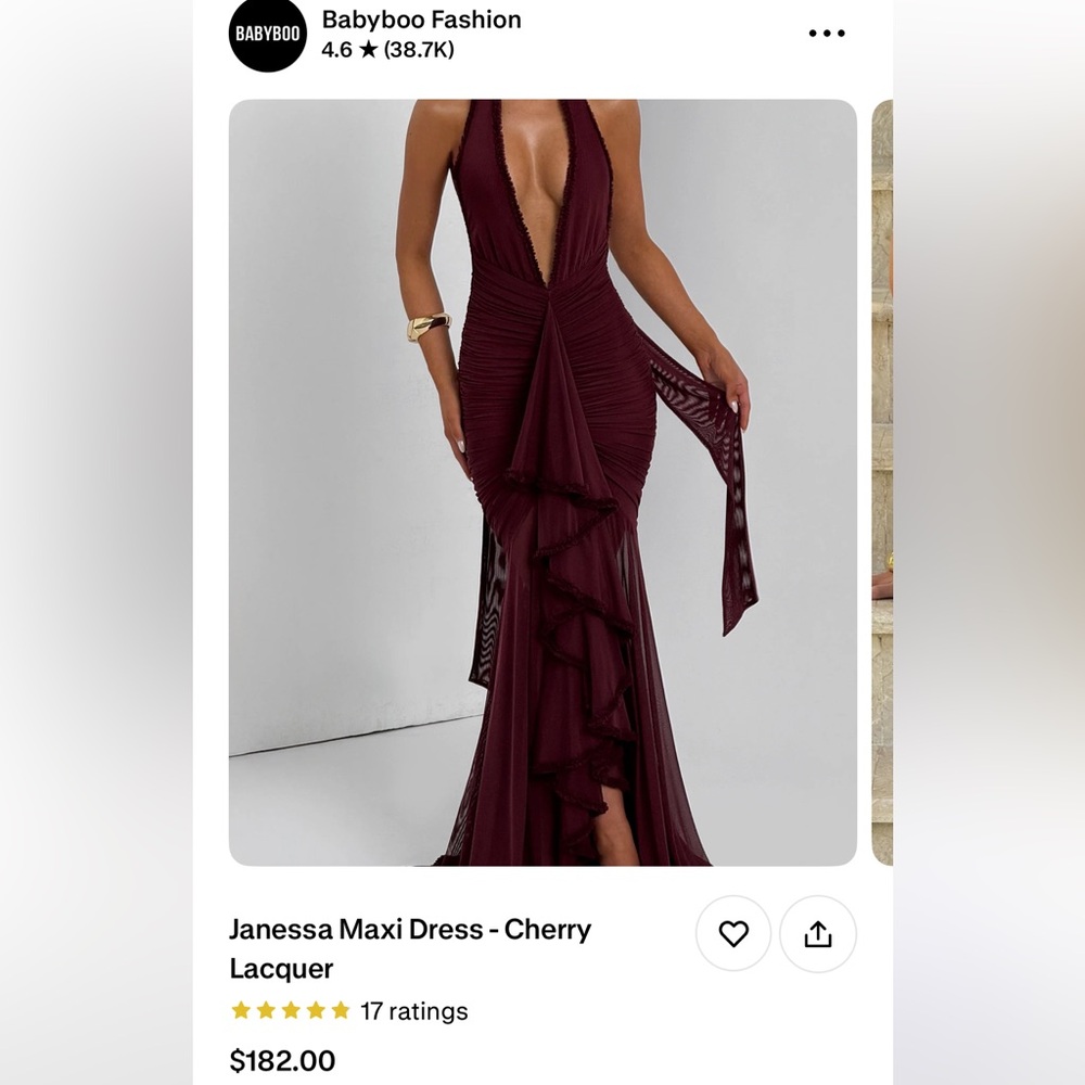 Elegant Cherry Maxi Dress